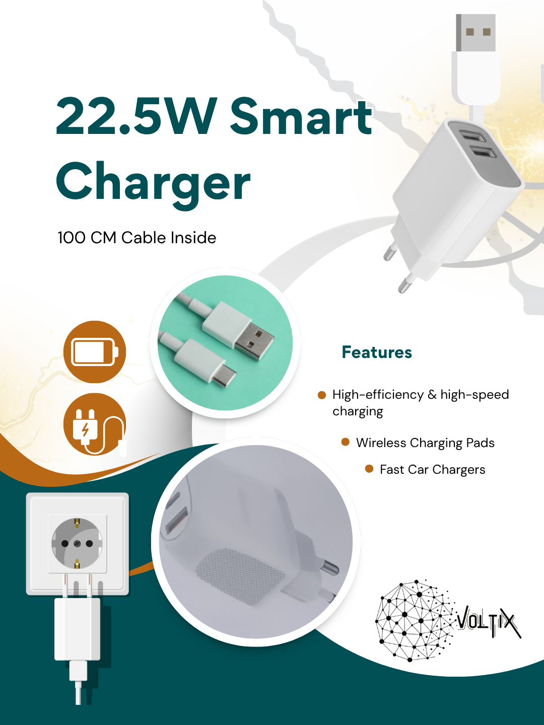 Faster 22.5W Smart Fast Charger