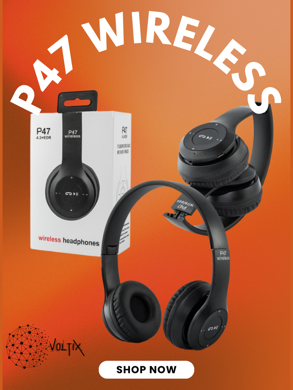 P47 Wireless Bluetooth Headphones