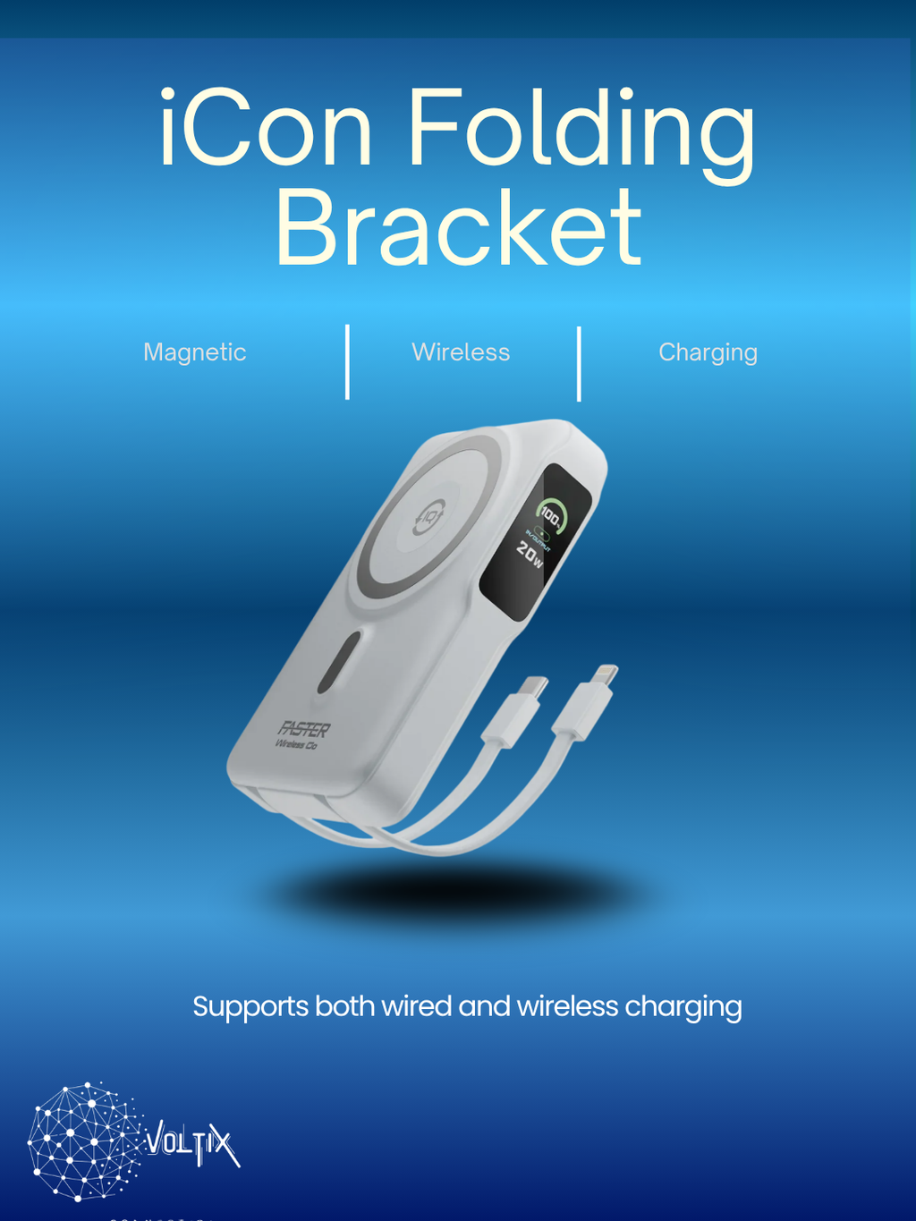 iCon Folding Bracket Magnetic Wireless Charging Power Bank