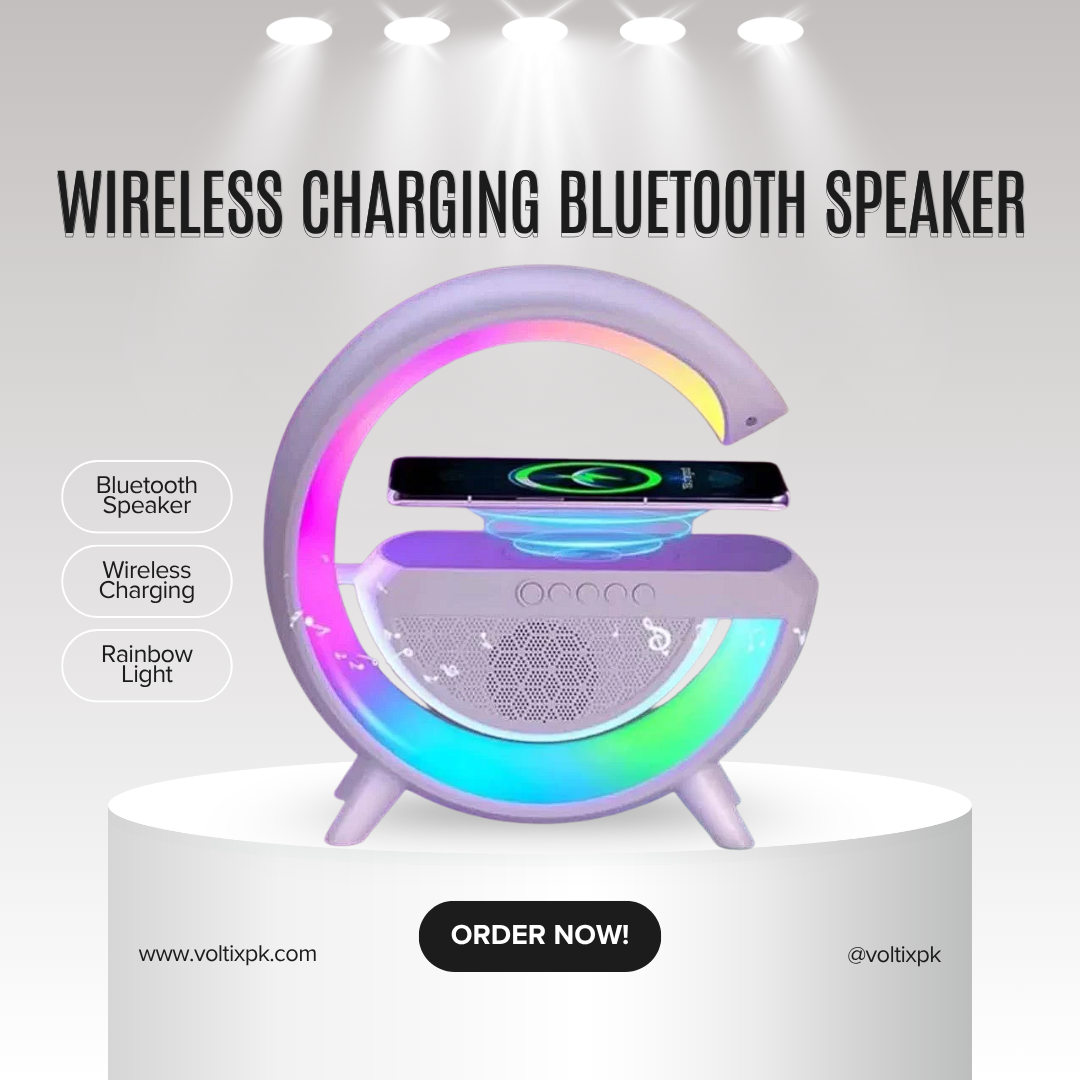 Wireless Charging Bluetooth Speaker – Rainbow Light