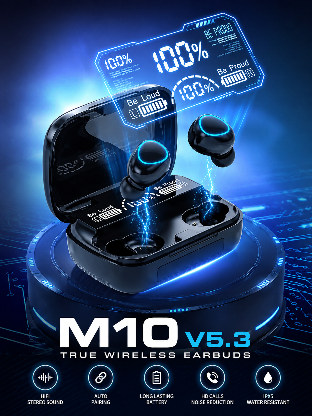 M10 V5.3 True Wireless Earbuds